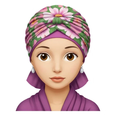 Mujer con turbante oncologico  sticker