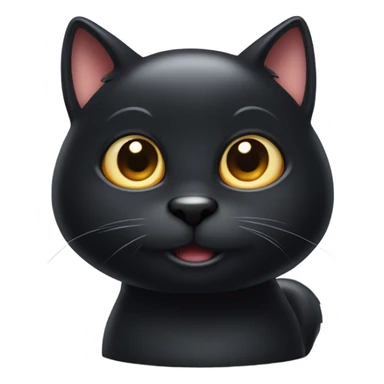 Fat black cat sticker