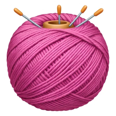 ball of knitting thread pink material sticker