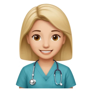 female doctor wearing scrubs sticker