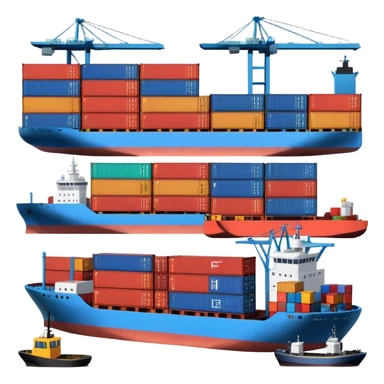 seaport with containers sticker