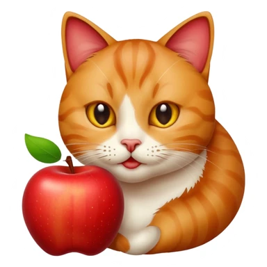 Gato comendo maçã sticker