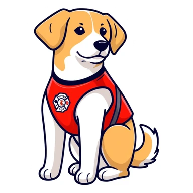Service dog wit red program vest  sticker