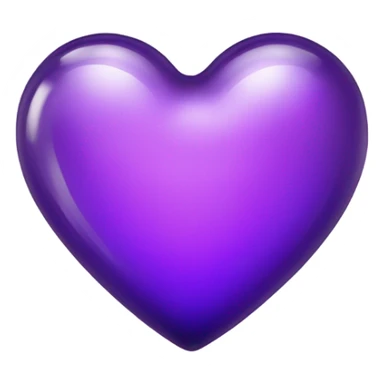 Shiny glass violet heart  sticker