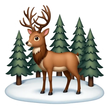 Ein Re das in einem Wald ist und es Schneit sticker