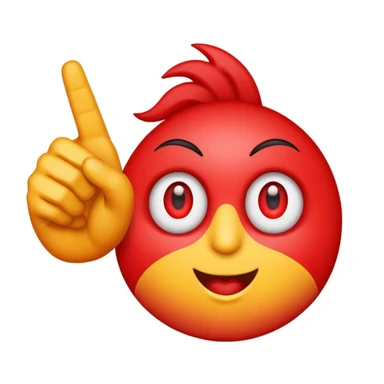 red eyes emoji with a pointing hand sticker