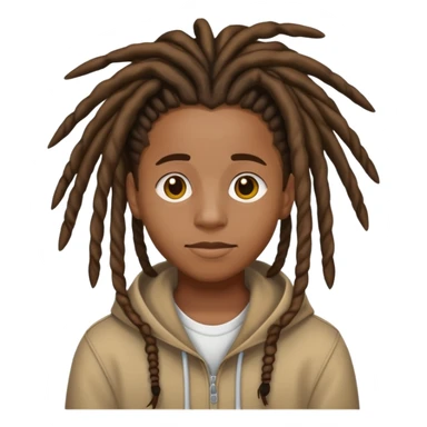 Creat an apple style emoji of a african american teen with hightop dreads sticker