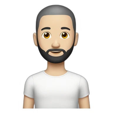 Bald white boy with black beard sticker