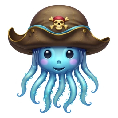 a beautiful jellyfish designed in a piratecore style sticker