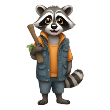 Racoon who smock sticker