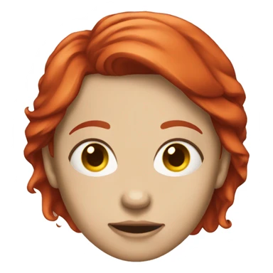 A girl with red hair and smoking sticker