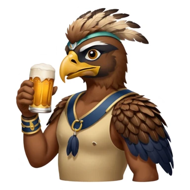 Seahawk drinking beer sticker