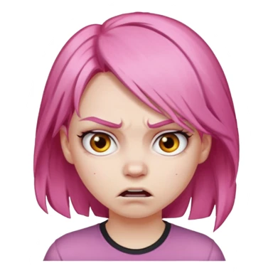 ragazza capelli rosa arrabbiata sticker