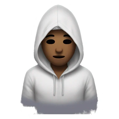 a Person with his hair covering his eyes with a hoodie  sticker