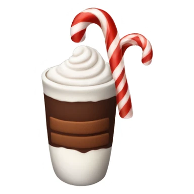 Hot cocoa candy cane sticker