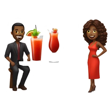 2 men and 2 women drinking Bloody Mary cocktails at the bar sticker