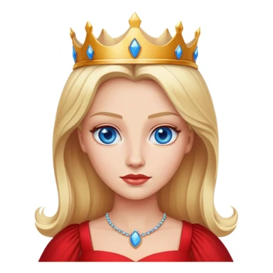 blonde queen blue eyes, red dress sticker