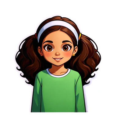 Brunnete tan girl sticker