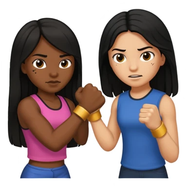 mexican with long black hair fist-fighting a girl  sticker