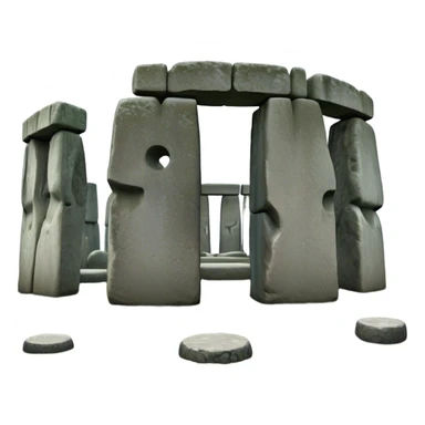 Cinematic Realistic Stonehenge Landscape Emoji, depicted with ancient, mysterious stone circles set against a moody sky, rendered with atmospheric lighting and detailed textures that evoke its prehistoric allure. sticker