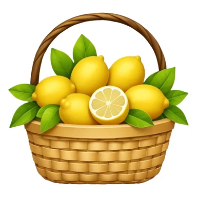 корзина с листками и лимонами sticker