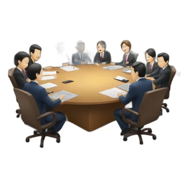 Board meeting on the top of the Fuji mountain sticker