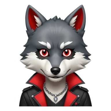 Anthropomorphic Anthro Furry punky gothic black white and red badass cool stylish handsome smexy Animal-furry-fursona sticker