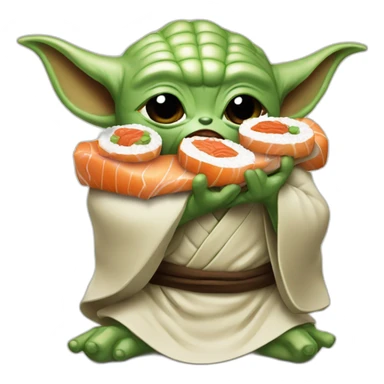 Yoda mange sushis sticker