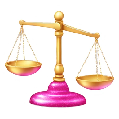 Pink balance scale with sparkles sticker