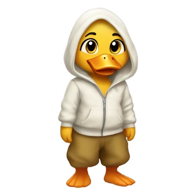 A cute duckling wearing flare pants sticker