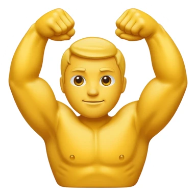 Give me a simple Big Back Emoji, on the style as normal iPhone Bicep emoji, yellow. sticker