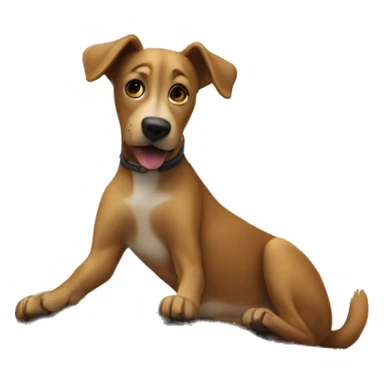 Dog on top of a house sticker