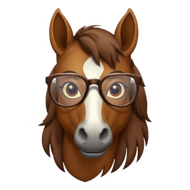 retro horse with glasses sticker