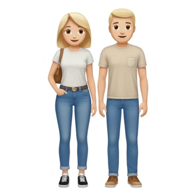 full-length relaxed couple in jeans and t-shirts sticker