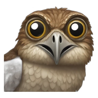 potoo bird with huge eyes sticker