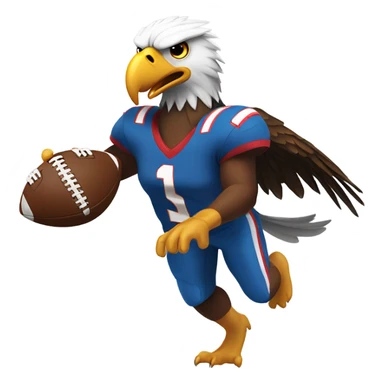 Eagle playing football sticker
