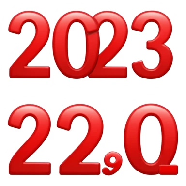 red numbers "2023" sticker