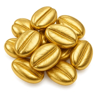 Kinkéliba beans, elegant, gold style sticker