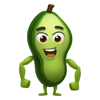 avocado show his muscles sticker