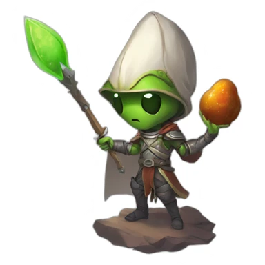 let him cook alien emoji scifi roguelike rpg style inspired by slay the spire digital art sticker