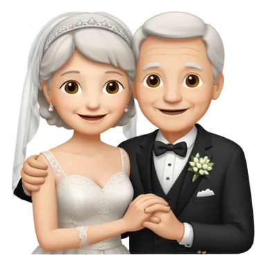 old couple in wedding setup sticker