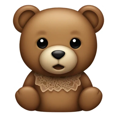 Teddy bear with brown lace sticker