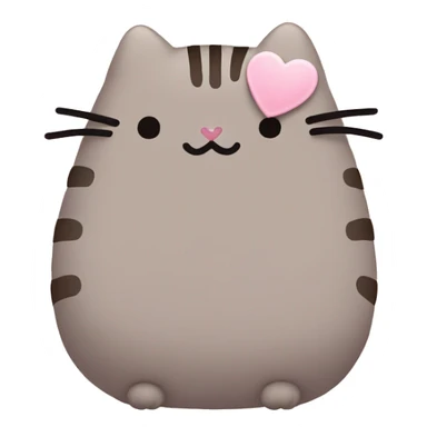 pusheen light pink heart sticker