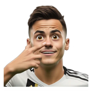 Dybala hand in nose celebration sticker