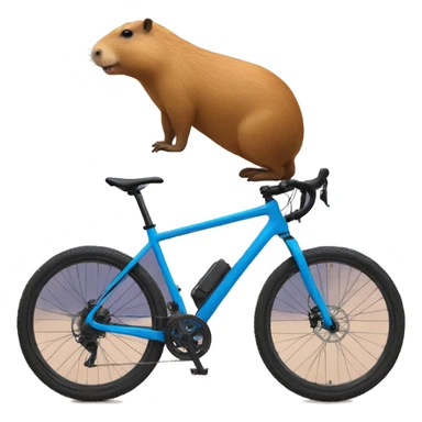 capybara on blue mountain bike sticker