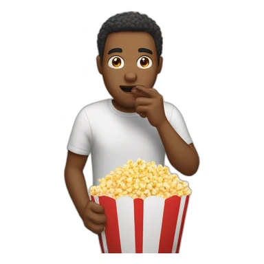 Man eat popcorn sticker