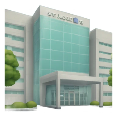 Glass hospital the the name “St Joe’s” sticker