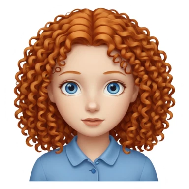 Girl with blue eyes with ginger curly hair sticker