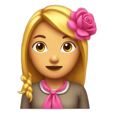 Chica con lazo rosa sticker