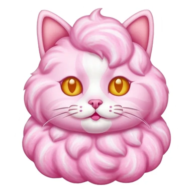 cat made of cotton candy sticker